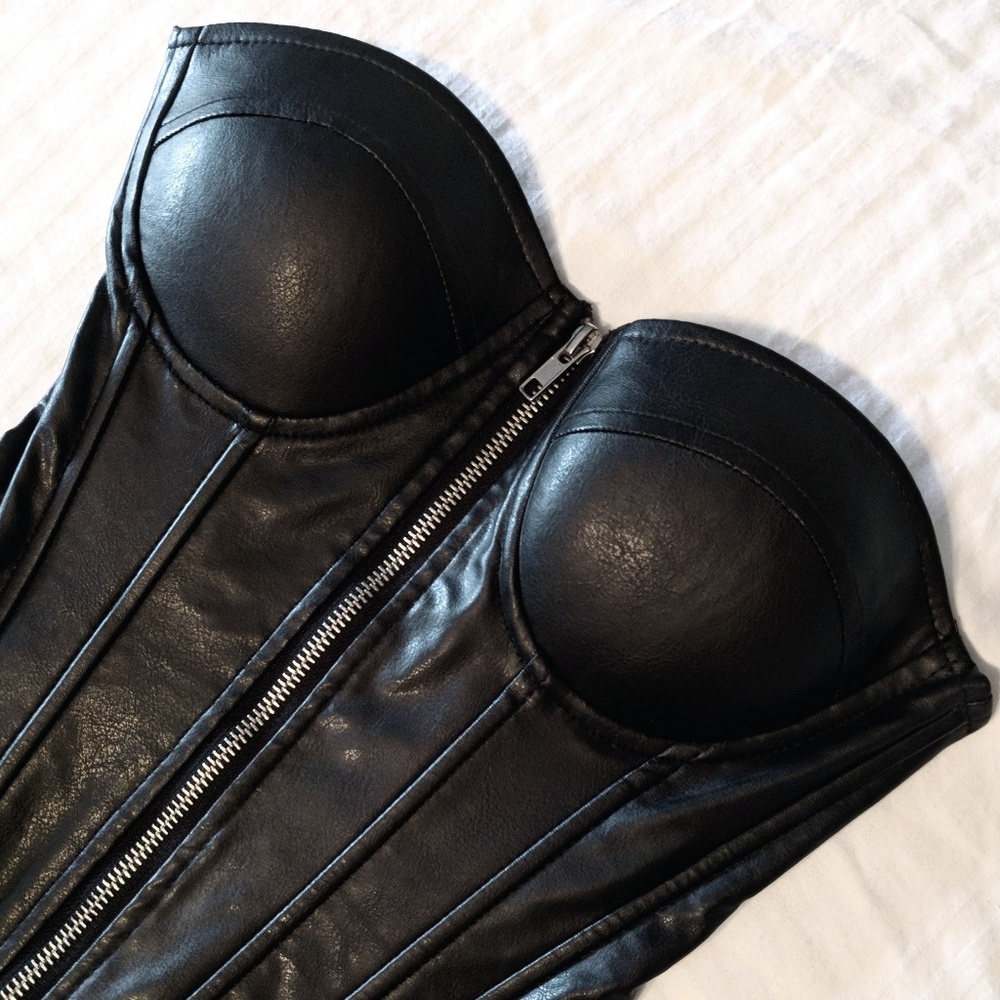 Faux Leather Corset